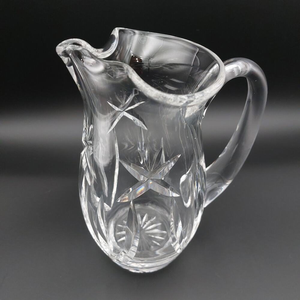 Vintage Waterford Crystal Ice Lip Pitcher - Starburst and Wedge Cut, MCM